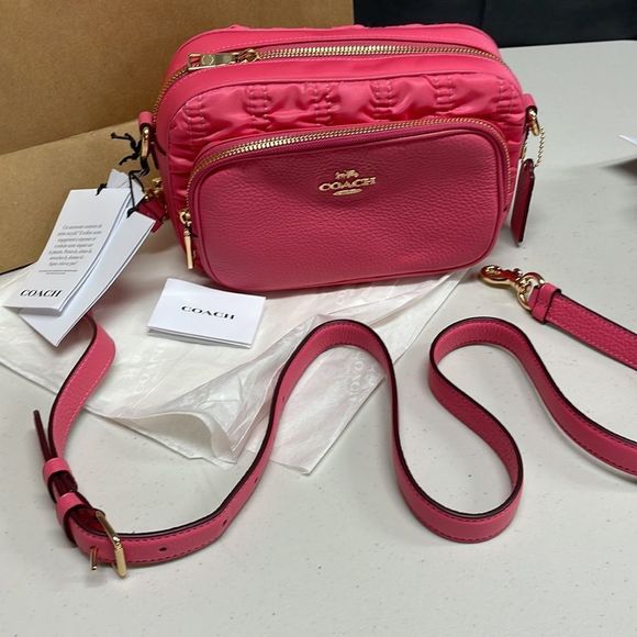 Coach Pink Court Crossbody With Ruching Bag - Picture 2 of 10